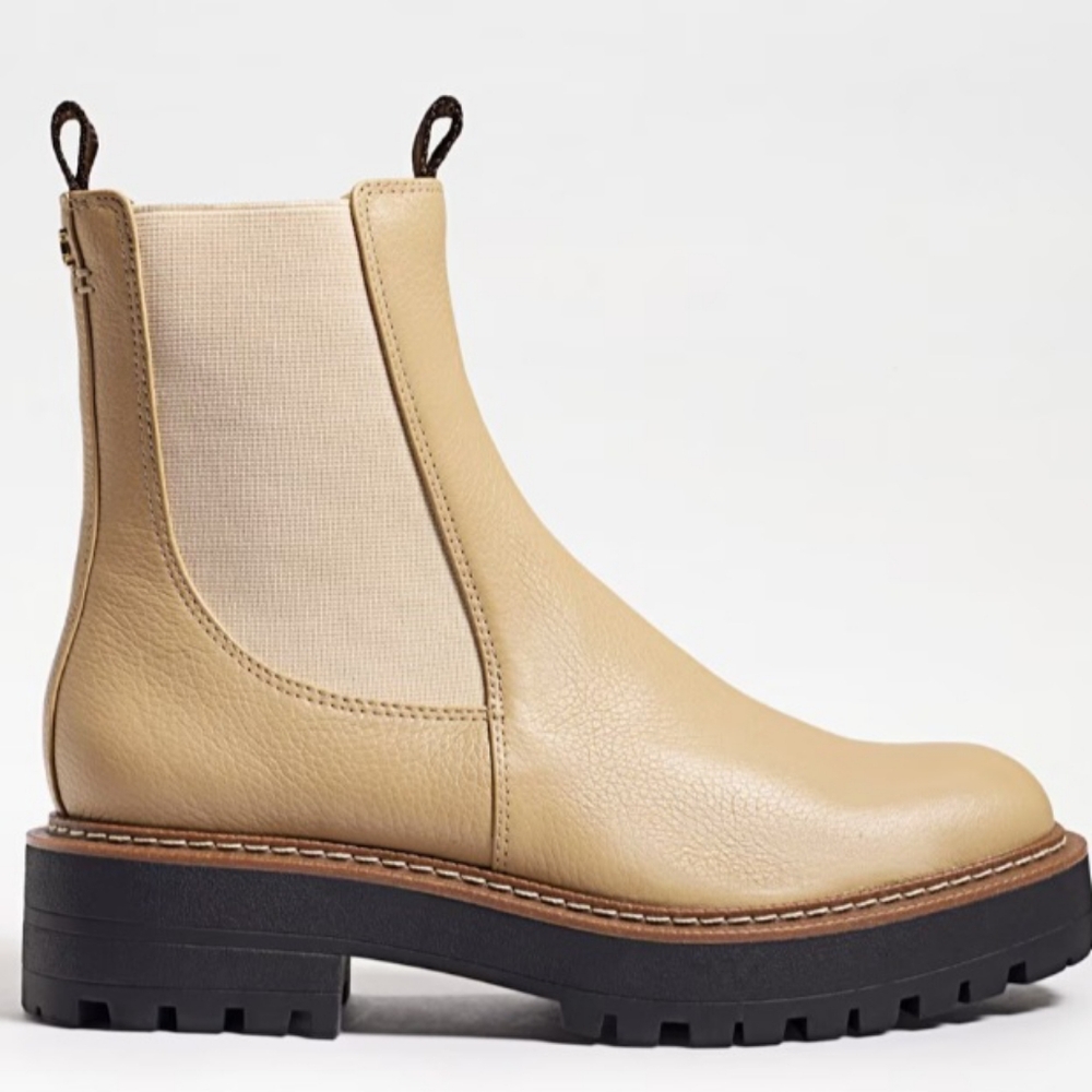 Sam Edelman Tan Chelsea Waterproof Lug Sole Boots